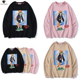 Men Aolamegs Sweat-shirt High Street Cool Girl Imprimé O Neck Long Streetweve Streetwear Automne Casual Fashion College Style Pullover 201020 Wear