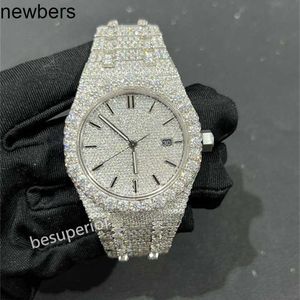 Hommes Ap Diamant Diamants Montre Pass Test Mouvement À Quartz Vvs Glacé Montre Saphir pour Hommes Haute Qualité Diamant Moissanite Sur Automatique Luxurys I115