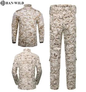Heren Militair Uniform Tactisch Pak ACU Forces Combat Shirt Jas Broek Set Camouflage Militar Soldaat Kleding 12 Kleur 2011163662066