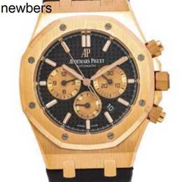 Heren Audemar Pigue Horloge Aebby Royal Grote Wijzerplaat Eiken Heren Quartz Horloge Knorretje Royal Oak Tijdcode Rose Goud Chocolade Wijzerplaat 26331or WN-NZVQ01UO