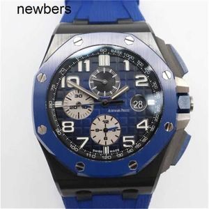 Mannen Audempigut APS Factory Watch Swiss Movement Perfect Airbnb 26405ce OO A030CA.01.A Royal Oak 44mm blauw keramische horlogex51b