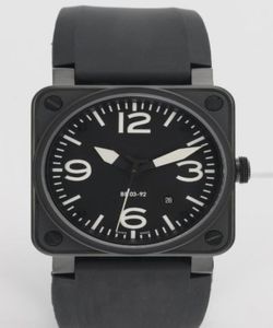 Hommes Mouvement automatique Luxury Mécanique Black Rubber Wristes