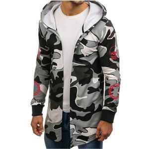 Hommes automne Camouflage vestes à capuche hip hop streetwear manteaux avec poche Trench Coat veste Cardigan à manches longues vêtements d'extérieur Blouse