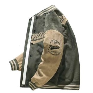 Heren herfst faux suède jas honkbal uniform jack 23 30