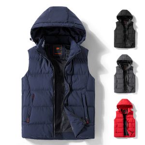 Hommes Automne Nouveau Ultra-Mince Bio Vers Le Bas Chaleur Gilet À Capuche Gilet Hommes Hiver Poids Léger Sans Manches Guilted Veste Gilet Hommes 201120