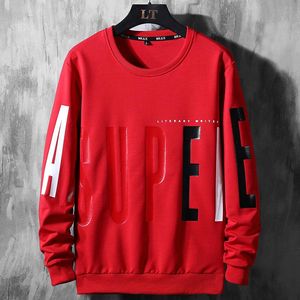 Camisetas de talla grande de otoño para hombre, camiseta grande 6xl 7xl, camiseta 10xl con letras creativas de algodón, ropa interior roja con estampado de manga larga 58