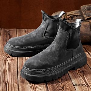 Hommes automne printemps Chelsea bottes talons hauts robe baskets chaussures de travail hauteur augmentée Western Oxfords cheville bottes de neige 240104