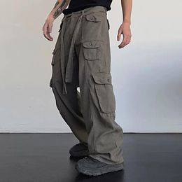 Men Baggy Pants Meerdere zakken Hip Hop Cargo Pants High Street Retro Large Pocket Overalls Men's High Taille Losse Casual Pants