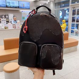 Bolsos de hombre, mochila vaquera de cuero de vaca, bolsa trío con cremallera, cierre suave, informal, a la moda, tipo sobre