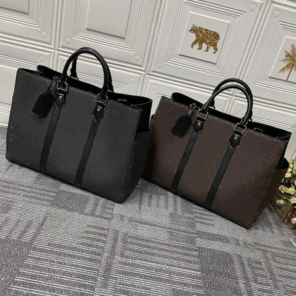 Bolsos de hombre Sac Plat 24H bolso de mano maletín bolsos para computadora portátil diseñador hombro crossbody axila cuero genuino lujo oficina de negocios bolsillo de trabajo M46451