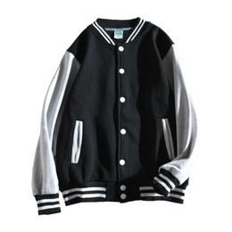 Veste de baseball masculine poitrine simple patchwork de baseball décontracté manteau mâle jaqueta masculino bombardier épais veste 210928