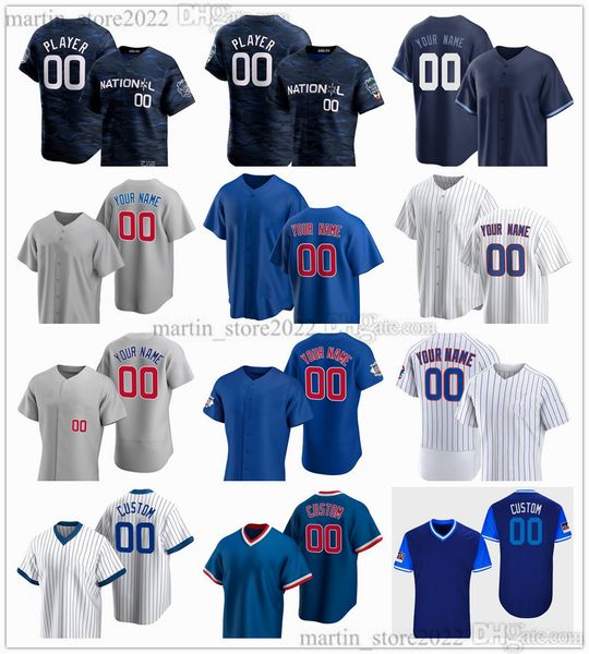 Camisetas de béisbol All-Star 2023 7 Dansby Swanson 35 Justin Steele 0 Marcus Stroman 2 Nico Hoerner 27 Seiya Suzuki 1 Nick Madrigal 8 Ian Happ 4 Nelson Velazquez Eric Hosmer