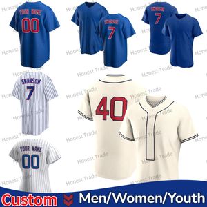 Custom Ian Happ Jersey Dansby Swanson Ichiro Suzuki Boxberger Alzolay Roberts Hendricks Gomes Stroman Wisdom Rucker Azul Blanco Jerseys cosidos 2022 2023