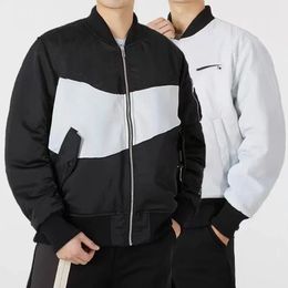 Chaqueta básica para hombre, abrigos, chaqueta Bomber reversible, ropa de calle en ambos lados, ropa de marca bordada de Hip Hop, ropa de abrigo cálida a prueba de viento para exteriores para hombre