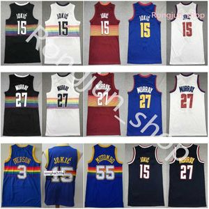 Men Basketabll Edition verdiende City Dikembe Mutombo Jersey 55 Jamal Murray 27 Nikola 15 Team Navy Blue White Purple Red Top Q Jerseys