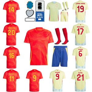 2024 Euro Cup Men Kids 16 Rodri Soccer Jersey 10 Olmo 14 Laporte 11 Williams 7 Morata 19 Yamal 21 Oyarzabal 17 Sarabia Simon Football Shirt Kits National Team Xibanya