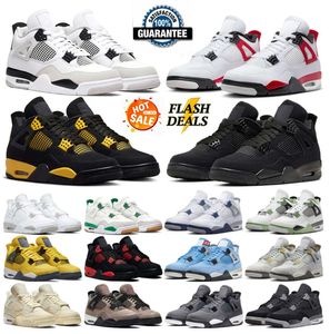 Hommes Basketball 4 Chaussures 4S Militaire Black Cat University Bleu Rouge Thunder Lightning Blanc Oreo Sail Midnight Navy Neon Hommes Femmes Baskets Sports de plein air Baskets