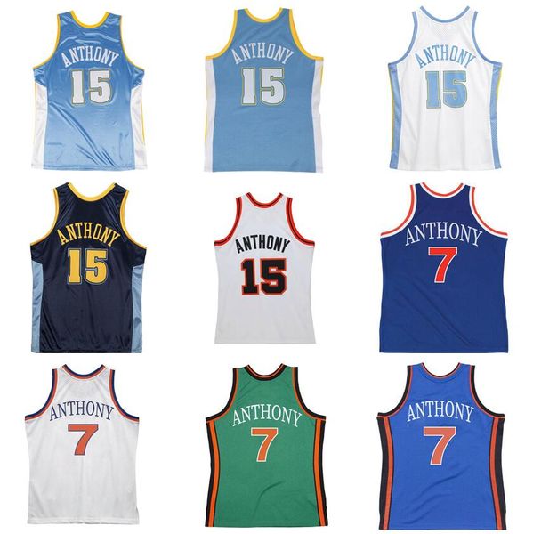 Maillots de basket-ball cousus Carmelo 7 Anthony # 15 2003-04 11-12 maille Hardwoods maillot rétro classique hommes femmes jeunesse S-6XL