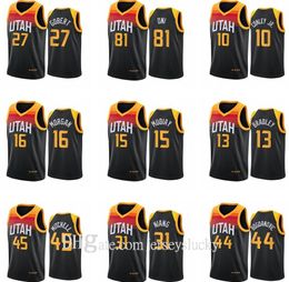 Mannen Basketbal Jersey Donovan 45 Mitchell Mike 10 Conley 00 Clarkson Rudy 27 Gobert 17 Udoka Azubuike 15 Derrick Gunsten Ademend S-2XL