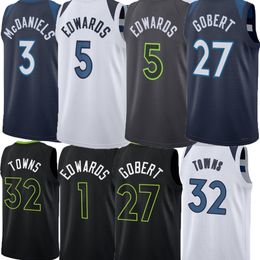 Basketball masculin Jersey Jaden McDaniels Karl Anthony Towns Edwards Rudy Gobert Naz Reid Mike Conley Wendell Moore Jr. Kyle Anderson Luka Garza Jerseys