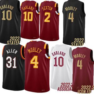 Heren basketbalshirts Donovan Mitchell Evan Mobley Darius Garland Jarrett Allen Caris LeVert Cedi Osman Ricky Rubio Isaac Okoro Dean Wade Max Strus Jersey