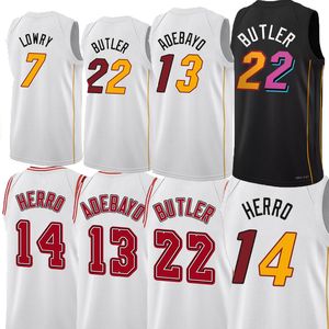 Maglie da basket da uomo Jimmy Butler Tyler Herro Kyle Lowry Dwyane Wade Bam Adebayo Duncan Robinson Kevin Love Nikola Jovic Caleb Martin R.J. Maglia dell'Hampton