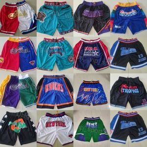 Hombres Baloncesto Just Don Dikembe Mutombo Short con bolsillo Cremallera Fly Bryant Reeves Pantalones de chándal Usar Cordón Deporte Cintura elástica Patrick Ewing Pantalón Hip Pop Costura