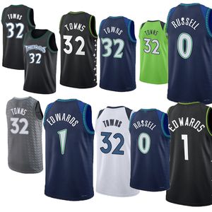 Homens Basquete Karl Anthony Towns Jersey Jaden McDaniels Rudy Gobert Anthony Edwards Austin Rivers Naz Reid Kyle Anderson Mike Conley McLaughlin Leonard Miller