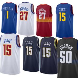 Hommes Basketball Nikola Jokic Jamal Murray Jersey Michael Porter Jr. Aaron Gordon Caldwell Pape Christian Braun Zeke Nnaji Peyton Watson Reggie Jackson Maillots