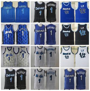 Mannen Basketbal Retro Penny Hardaway Jersey Tracy McGrady 1 Vintage Blauw Wit Zwart Alle gestikte Team Kleur Sport Topkwaliteit