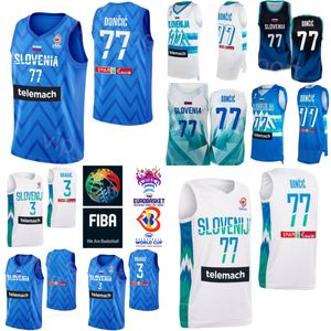 Stampa Basket Slovenia 11 Maglie Jaka BLAZIC 4 ZIGA SAMAR 3 Goran Dragic 27 ZIGA DIMEC 55 JAKOB CEBASEK 15 GREGOR HROVAT 10 Mike TOBEY Nazionale Mondiali 2023