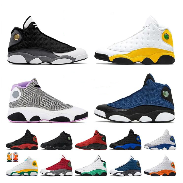 Chaussures de basket-ball masculin 13s Blue French Del Sol Obsidian Black Cat Hyper Royal Bred Starfish Cap et robe Jumpman 13 Trainers Sports Sneakers 40-47
