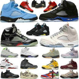 Chaussures de basket-ball pour hommes 5 5s Sail DJ Khaled We The Best Craft Light Orewood Brown Racer Blue UNC Triple Black Metallic Silver Wings AMM Diffused Burgundy Crush OG Sneakers