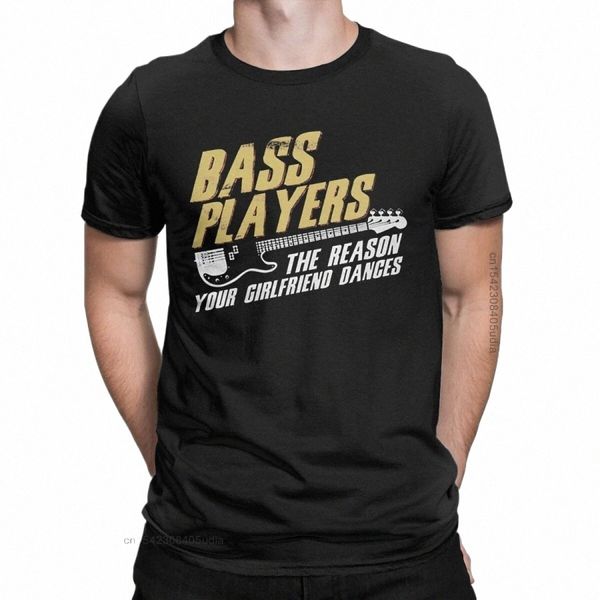 Hommes Bass Players Danses Graphique T-shirts Musique Guitare Pure Cott Tops Casual Ras Du Cou T-shirt pour Hommes T-Shirt Imprimé I18h #
