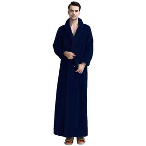 Mannen Badjas Extra Lange Dikke Warm Raster Flanellen Badjas Heren Winter Badjas Vrouwen Sexy Gewaden Mannelijke Thermische Kamerjas Gown233U