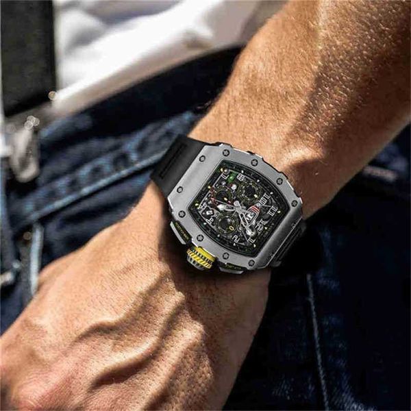 Hombres Bbr Factory RichasMille Reloj de pulsera de lujo de alta calidad Reloj mecánico Superclone Mecánica Top Ten Marcas Automático Barril de vino Personalidad de moda Dom