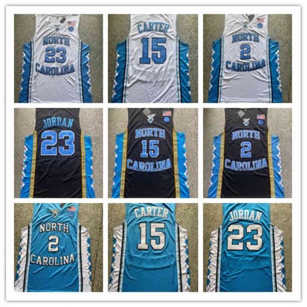 Hommes bck Caroline du Nord # 2 Cole Anthony # 15 vince carter MAILLOT DE BASKET-BALL Broderie Chemises cousues Espagne Nom de l'équipe Entraînement sportif Rapide