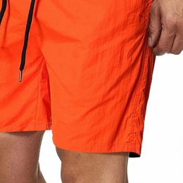 men Beach Shorts Summer Solid Color Fifth Pants Cott Breathable Drawstring Pockets Closure Quick Dry Fitn Shorts 2021 n1MN#