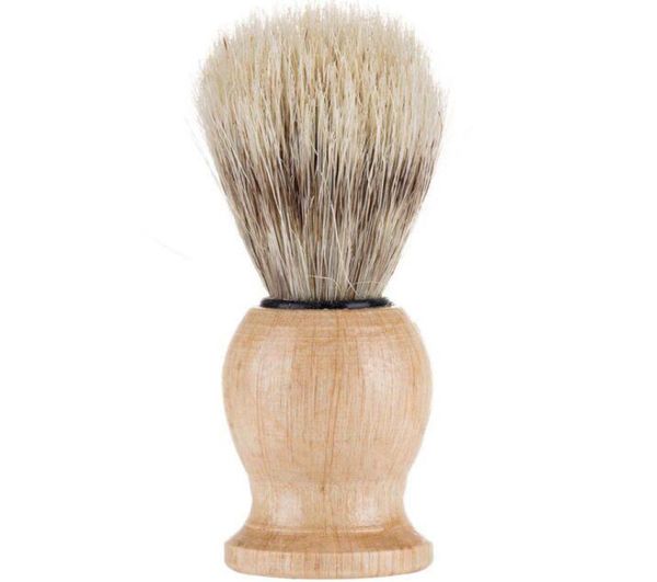 Hommes ours blaireau blaireau cheveux rasage manche en bois rasoir barbier outil pinceaux de beauté kit accessoires 9254124