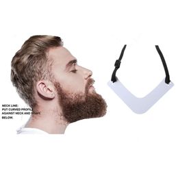 Men Beard Shaper Plastic Moustache Décolleté Guide de coupe de la barbe Shaper Barbe outil Temple de forme de forme de la barbe