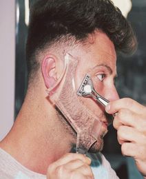 Plantilla de peinado de la barba de hombres peine revelador múltiple herramienta de belleza transparente transparente Los reglas de adornos para el cabello funcionan con Razor Electric TRIMM5174275