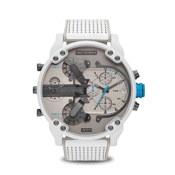 Hommes grand grand cadran montre mode horloge individuelle ceinture en Silicone 7419 montre à Quartz blanc sport heure d'affaires mâle Dz 220208309S