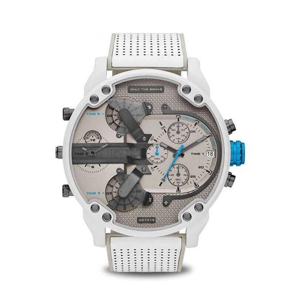Hommes grand grand cadran montre mode horloge individuelle ceinture en Silicone 7419 montre à Quartz blanc sport heure d'affaires mâle Dz 220208222A