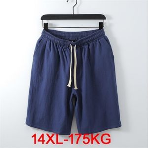 Mannen Big Shorts Plus Size 11XL 12XL 13XL 14XL 15XL Zomerlinnen Grote Stretch Sport Casual Losse 60 Zwart 220318