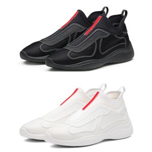 Hommes Bike Knit Sneakers Designer Chaussures Blanc La semelle en caoutchouc noir est légère et flexible Baskets en tissu Runner Trainer Outdoor Chaussure légère avec boîte NO294