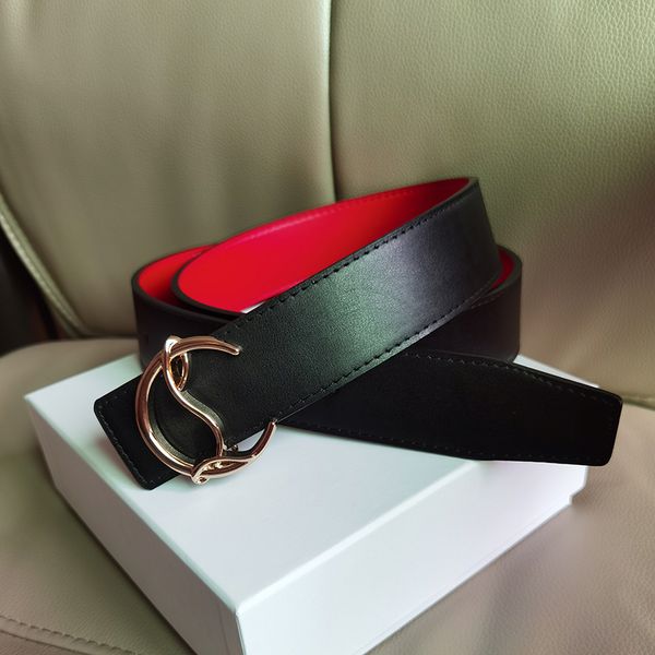 Men Belt Belt Designer Reversible Reversible Fashion Fashion Cuero de fondo rojo con ancho del logotipo de 3.8 cm Tamaño 100cm-125 cm de oro Silver Buckle Man Cinturas
