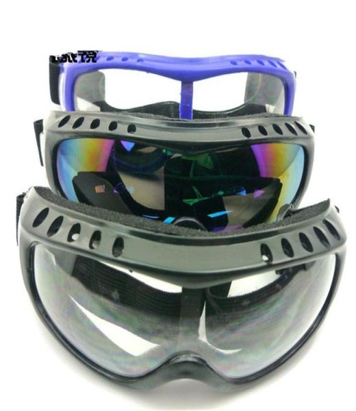 Hommes cadre noir lunettes de neige anti-poussière coupe-vent motoneige Skate lunettes de Ski Ski Sports de plein air lunettes de sécurité de protection 12P2536390