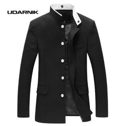 Mannen Zwart Slanke Tunic Jacket Single Breasted Blazer Japanse School Uniform Gakuran College Coat 047-4842 Herenpakken Blazers