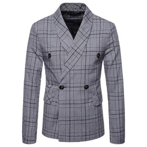 Heren Blazers en Jassen Nieuw Ontwerp Double Breasted Slim Fit Blazers Business Casual Heren Pak Jassen tenis masculino239d