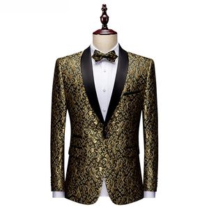 Hommes Blazers Banque De Banque Ball Ball Slim Fit Mariage Tuxedo Costume Vestes Châle Revers Stage Costume NightClub Singer Hôte Dancer 220409